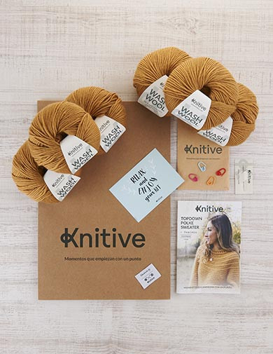 Knitive Kit Topdown Brown Ochre