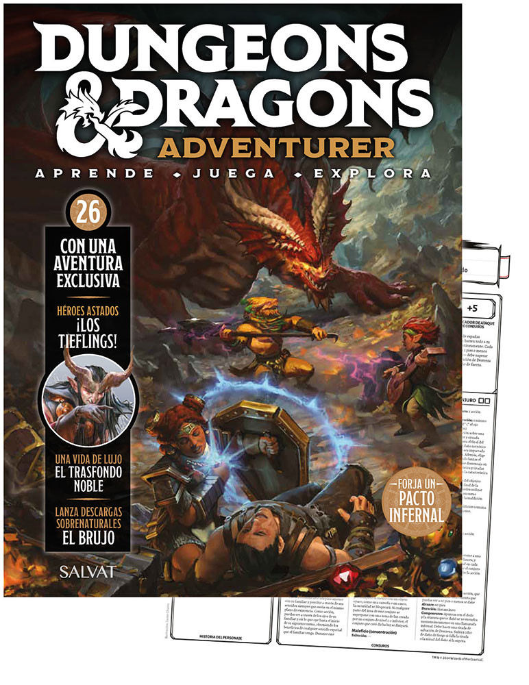 Fascículo 26 + juego de dados metálicos + hoja de personaje